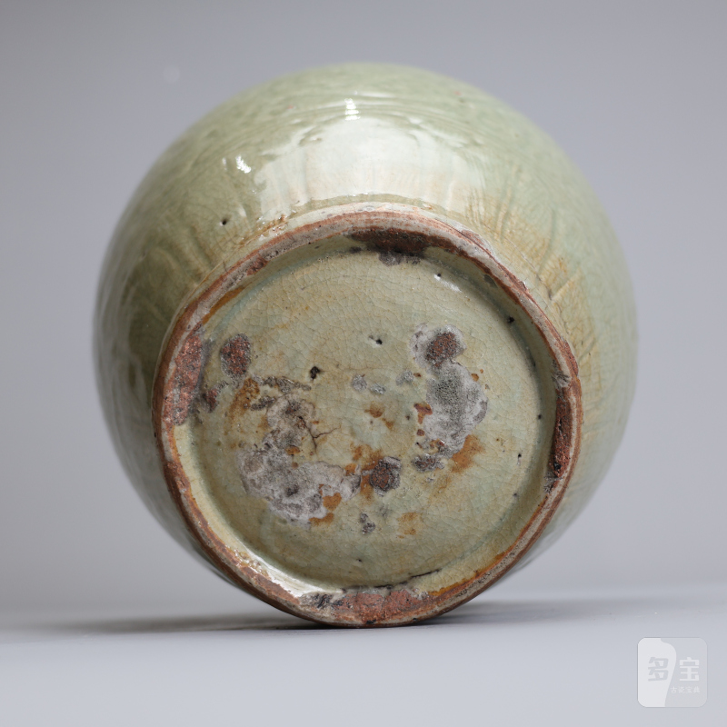 明代 龙泉青釉刻花罐 - 图7
